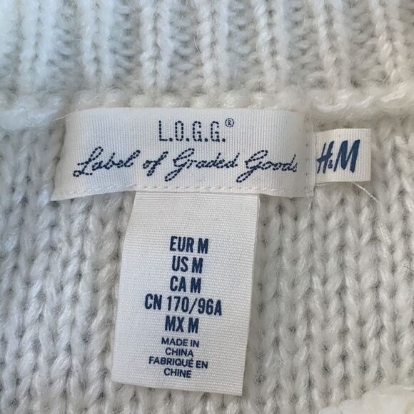 L.O.G.G. Open knit crew neck mohair sweater sz med Like New - Picture 6 of 8
